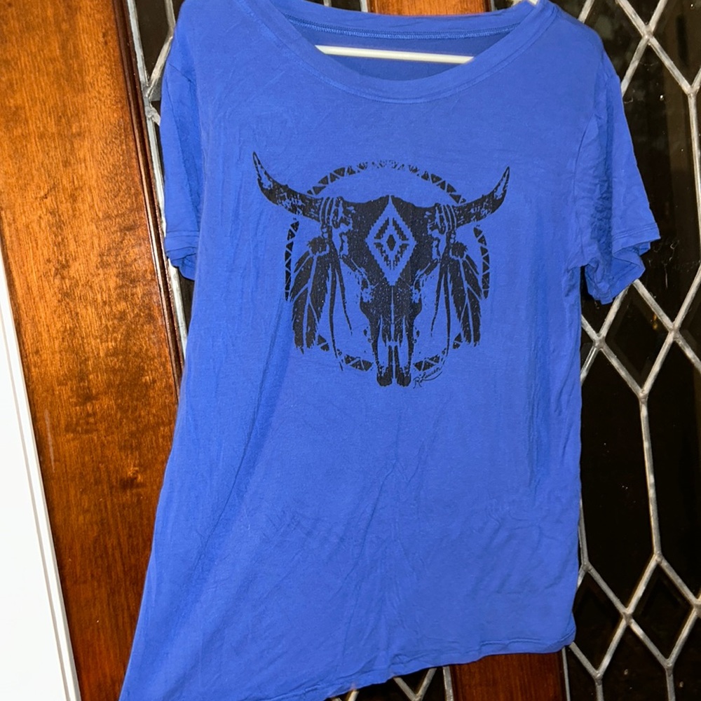 Blue western t shirt size medium
